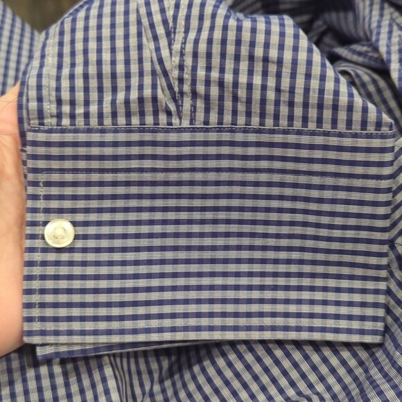 Hugo Boss REGULAR FIT STRETCH Blue checkered long sleeve dress shirt - Picture 4 of 7